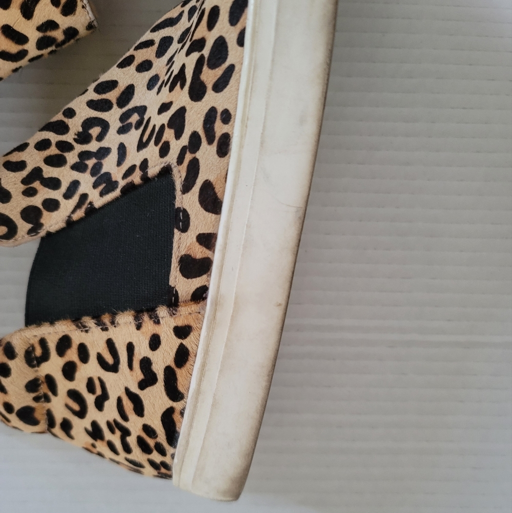 Coconuts By Matisse Harlan Leopard Animal Print High Top Real Fur Sneakers 8.5 - Picture 9 of 13